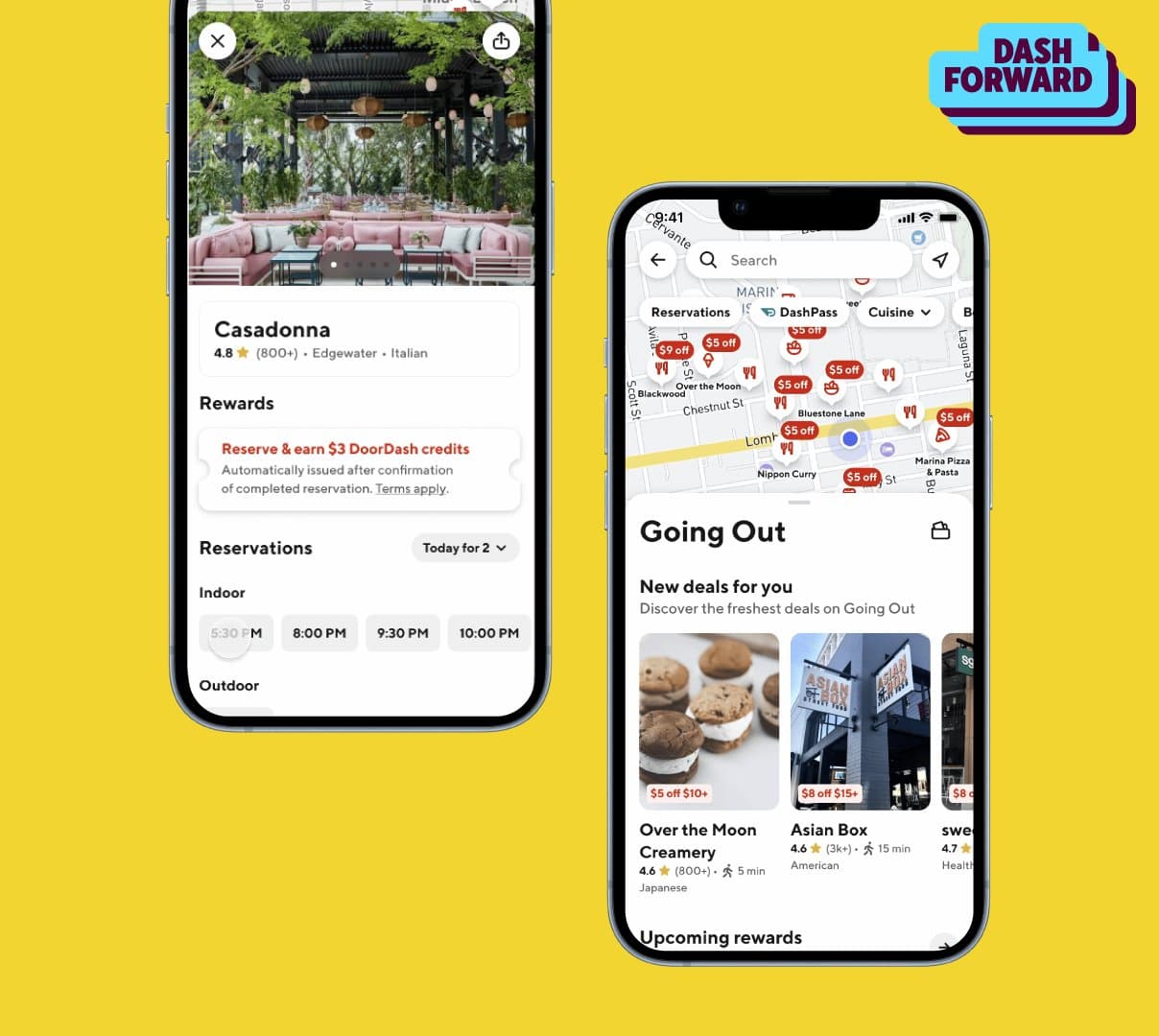 DoorDash Reservations App Interface